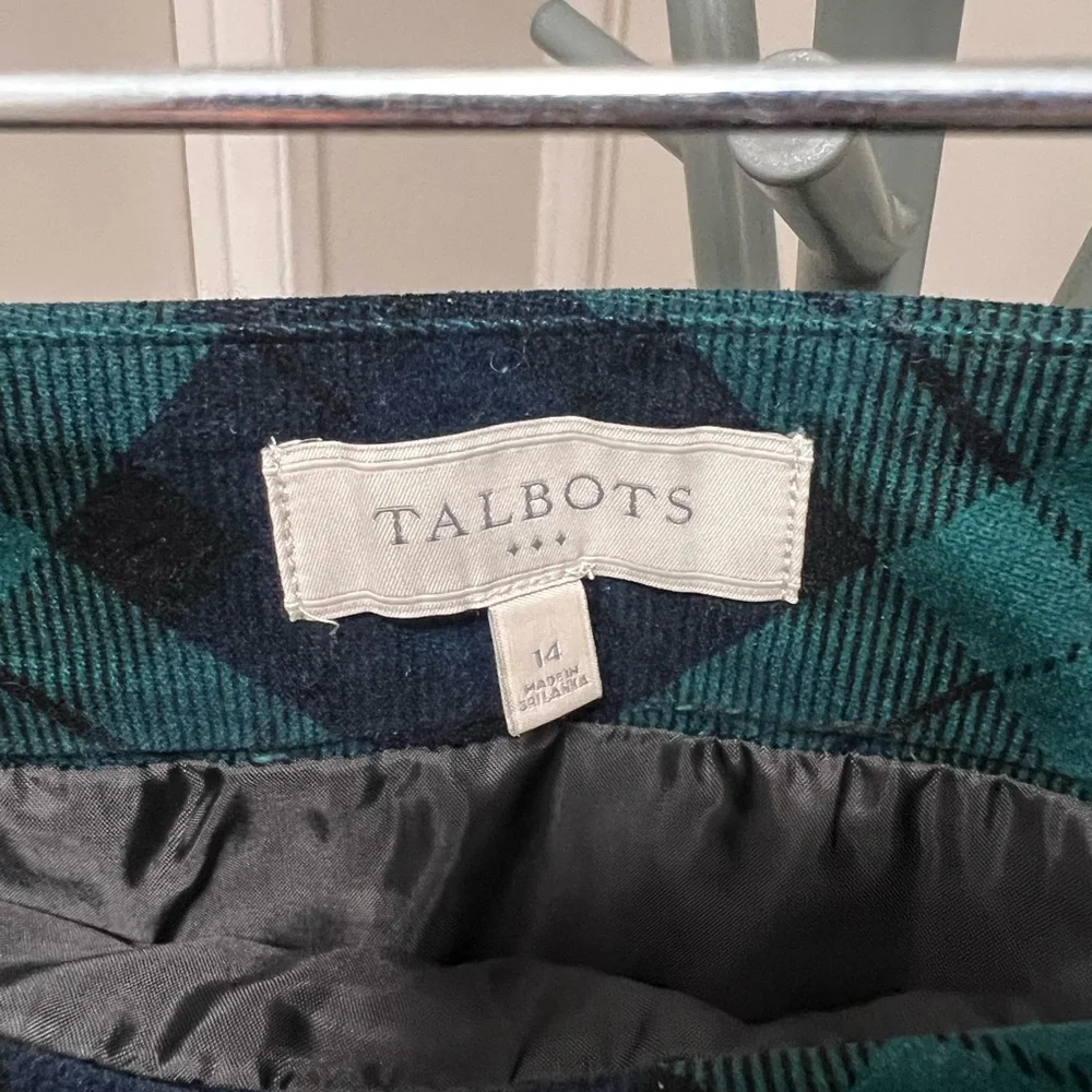 Talbots Tartan Velvet Plaid Skirt